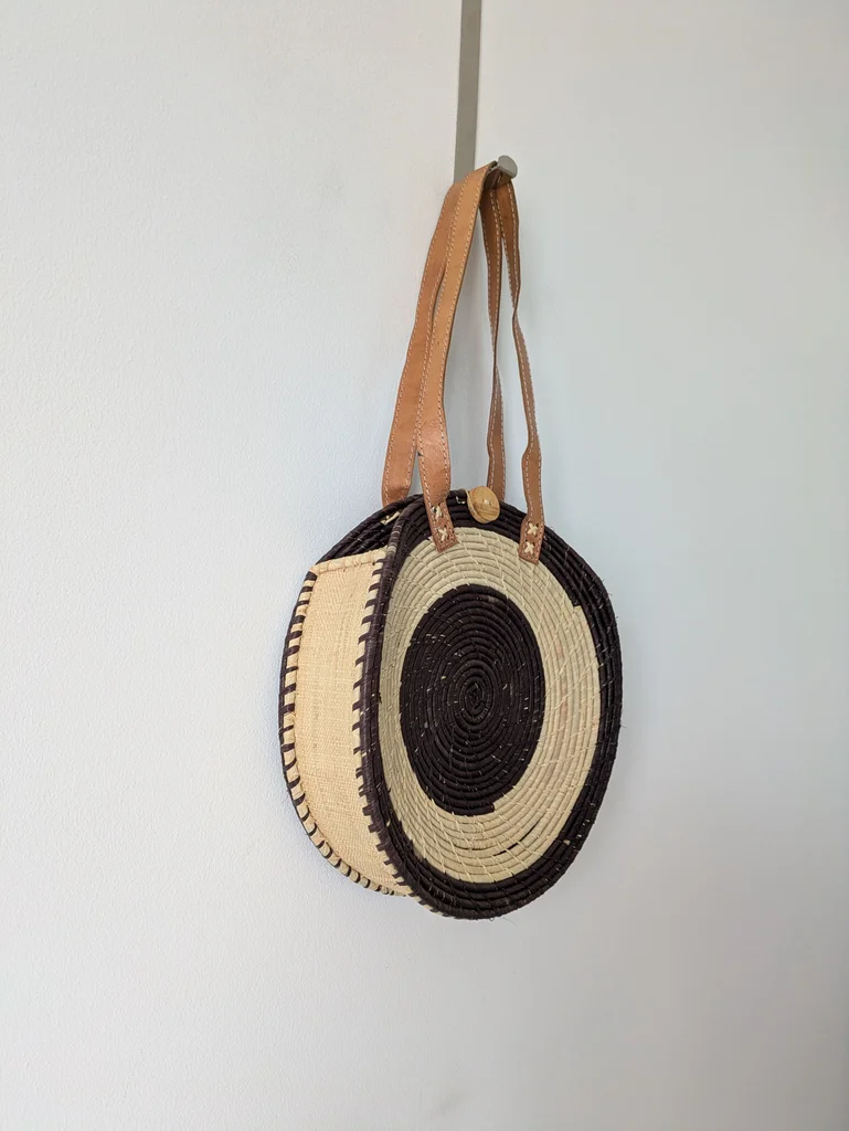 Sac à main rond en paille 